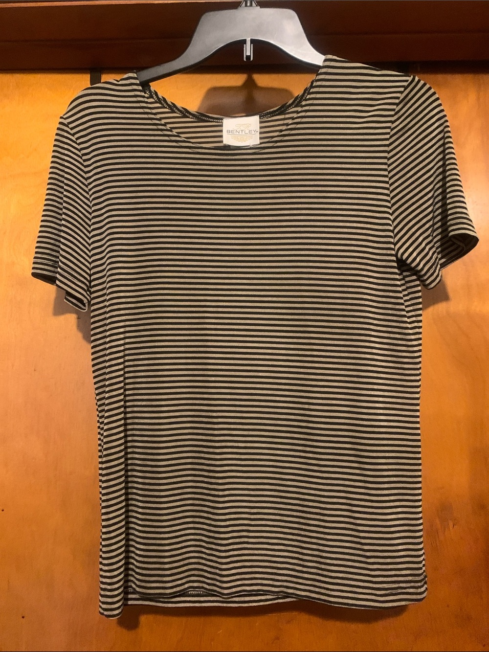 Bentley Size S Black and Gold Striped Top